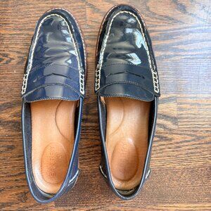 Sperry Women's Seaport Penny Loafer - Navy Blue Patent